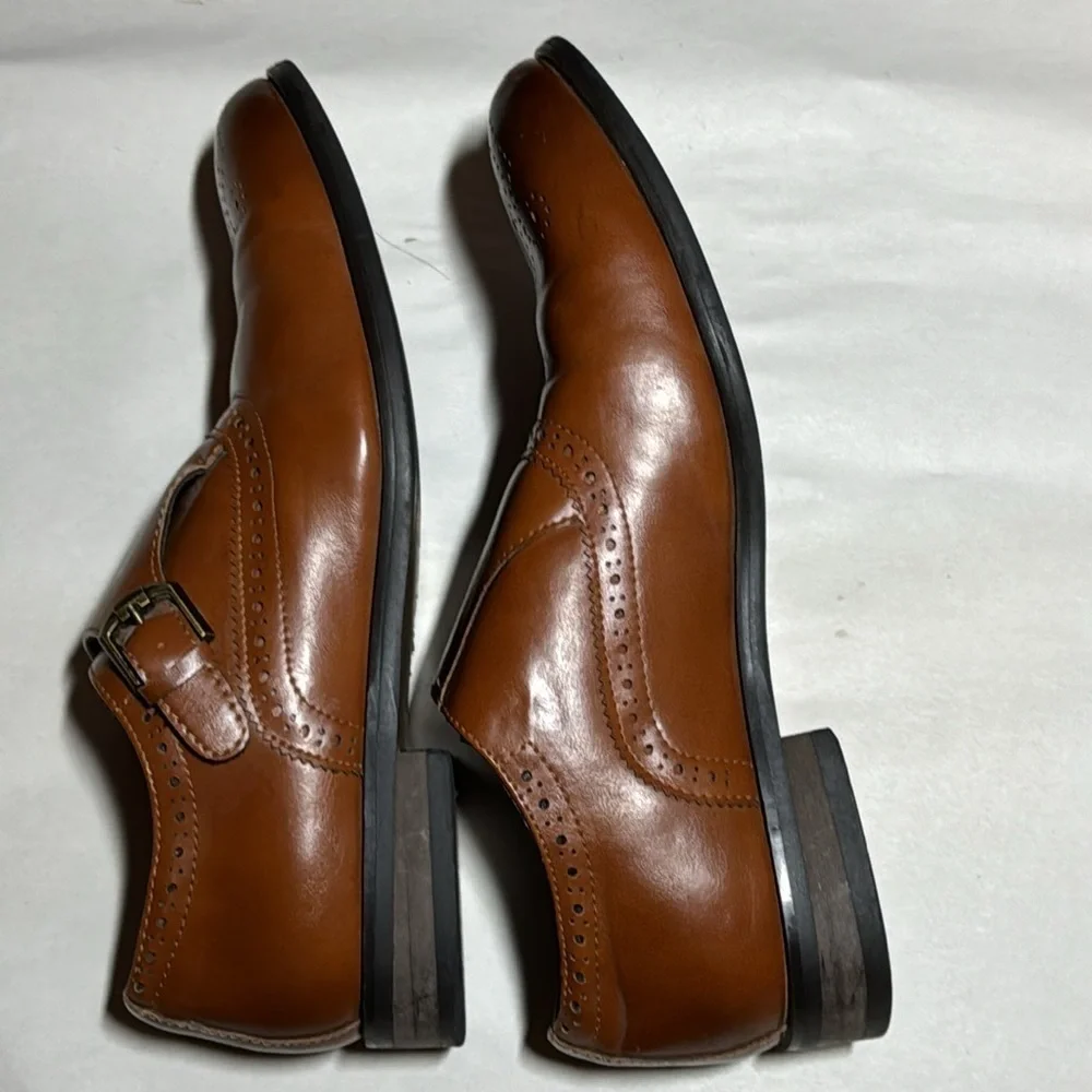 Bruno Marc New York‎ Florence Oxford Monk men’s shoes camel Sz 6 1/2